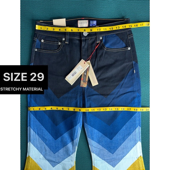 Alice + Olivia x Bronco Multicolored SB Wide Leg Bell Jeans - Picture 11 of 16